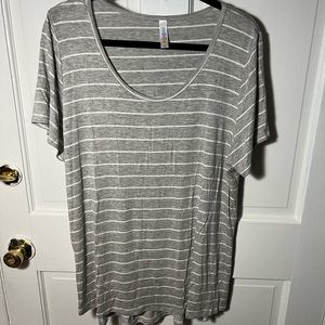 LuLaRoe XL Classic T gray and white stripes